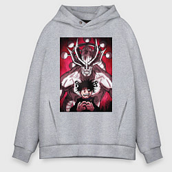 Толстовка оверсайз мужская Магическая битва Мэгуми Фусигуро призыв, цвет: меланж