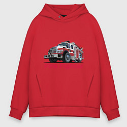 Толстовка оверсайз мужская Fire fighter, цвет: красный