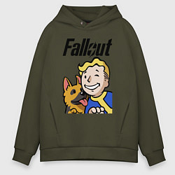 Толстовка оверсайз мужская Vault boy and shepherd, цвет: хаки