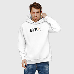 Толстовка оверсайз мужская Bybit, цвет: белый — фото 2