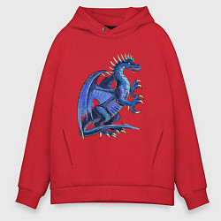 Толстовка оверсайз мужская Azure dragon, цвет: красный