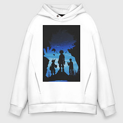 Толстовка оверсайз мужская Моя геройская академия Идзуку Мидория Кацуки Бакуг, цвет: белый