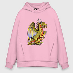 Толстовка оверсайз мужская HOMM3 gold dragon, цвет: светло-розовый