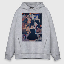 Толстовка оверсайз мужская Чёрный клевер Секре Сваллотейл, цвет: меланж