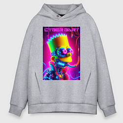 Толстовка оверсайз мужская Cyber Bart - neon glow fantasy, цвет: меланж