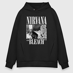 Толстовка оверсайз мужская Nirvana bleach black album, цвет: черный