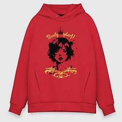 Толстовка оверсайз мужская Девушка сплэш - золотистый, цвет: красный