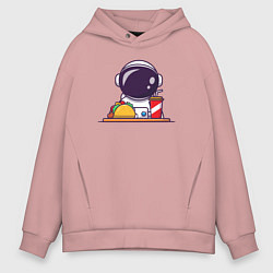 Толстовка оверсайз мужская Космический фастфуд, цвет: пыльно-розовый