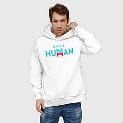 Толстовка оверсайз мужская Once human logo, цвет: белый — фото 2