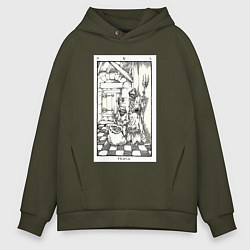 Толстовка оверсайз мужская Девятые врата In vain Люцифер LCF, цвет: хаки