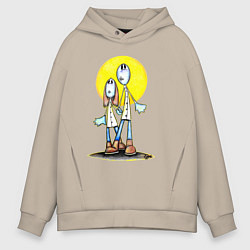 Толстовка оверсайз мужская Чудики, цвет: миндальный