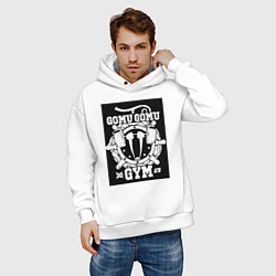 Толстовка оверсайз мужская Ван-Пис Луффи Монки Д плод, цвет: белый — фото 2