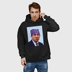 Толстовка оверсайз мужская Michael Scott - Prison mike the office meme, цвет: черный — фото 2