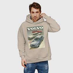 Толстовка оверсайз мужская Автомобиль Volvo, цвет: миндальный — фото 2