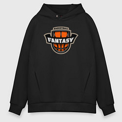 Толстовка оверсайз мужская Basketball fantasy, цвет: черный