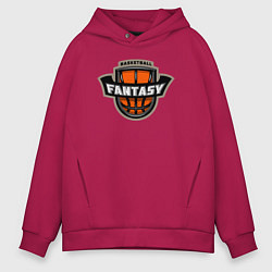 Толстовка оверсайз мужская Basketball fantasy, цвет: маджента