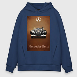 Толстовка оверсайз мужская Mercedes-benz автомобиль, цвет: тёмно-синий