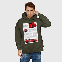 Толстовка оверсайз мужская Honda nsx, цвет: хаки — фото 2