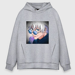 Толстовка оверсайз мужская Годжо, цвет: меланж