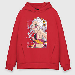 Толстовка оверсайз мужская Клинок рассекающий демонов Даки 6 высшая луна, цвет: красный