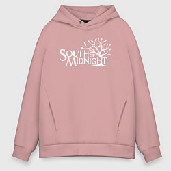 Толстовка оверсайз мужская South of midnight logo, цвет: пыльно-розовый