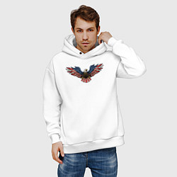 Толстовка оверсайз мужская USA eagle, цвет: белый — фото 2