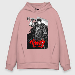 Толстовка оверсайз мужская Berserker - Гатс, цвет: пыльно-розовый