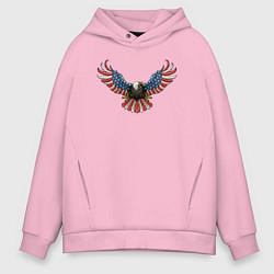 Толстовка оверсайз мужская Орёл Америки, цвет: светло-розовый