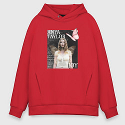 Толстовка оверсайз мужская Аня Тейлор - Джой, цвет: красный
