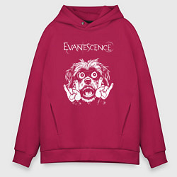 Толстовка оверсайз мужская Evanescence rock dog, цвет: маджента