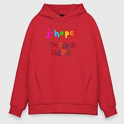 Толстовка оверсайз мужская BTS J-hope! Im Your Hope, цвет: красный