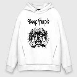 Толстовка оверсайз мужская Deep Purple - rock dog, цвет: белый