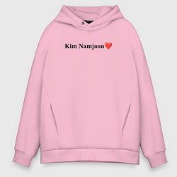 Толстовка оверсайз мужская BTS Kim Nam-joon, цвет: светло-розовый