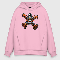 Толстовка оверсайз мужская Космонавт в пространстве, цвет: светло-розовый