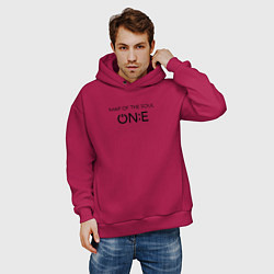 Толстовка оверсайз мужская BTS One, цвет: маджента — фото 2