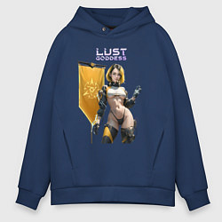 Толстовка оверсайз мужская Lust Goddess flag, цвет: тёмно-синий