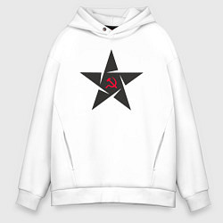 Толстовка оверсайз мужская Black star USSR, цвет: белый