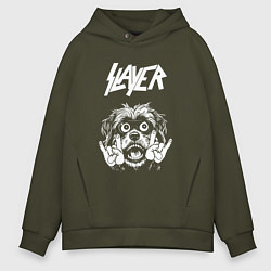 Толстовка оверсайз мужская Slayer rock dog, цвет: хаки