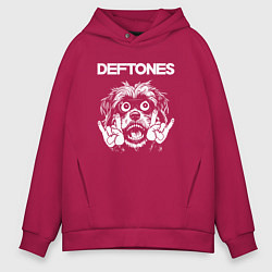 Толстовка оверсайз мужская Deftones rock dog, цвет: маджента