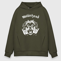 Толстовка оверсайз мужская Motorhead rock dog, цвет: хаки