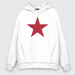 Толстовка оверсайз мужская USSR red star, цвет: белый