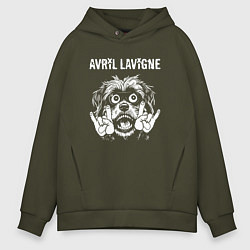 Толстовка оверсайз мужская Avril Lavigne rock dog, цвет: хаки