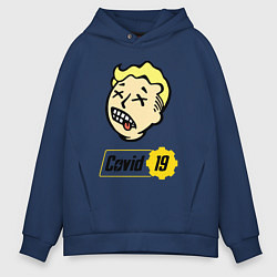 Толстовка оверсайз мужская Vault boy - covid 19, цвет: тёмно-синий