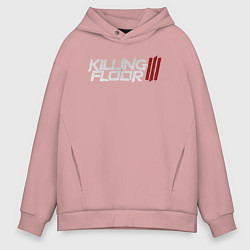 Толстовка оверсайз мужская Killing floor 3 logo, цвет: пыльно-розовый