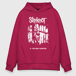Толстовка оверсайз мужская Slipknot - skeleton girl, цвет: маджента