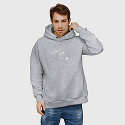 Толстовка оверсайз мужская Рождён чтобы летать, цвет: меланж — фото 2