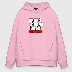 Толстовка оверсайз мужская GTA online logo game, цвет: светло-розовый