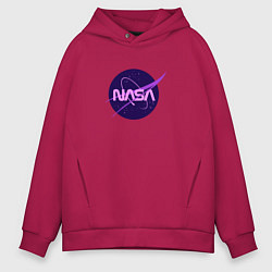 Толстовка оверсайз мужская NASA logo, цвет: маджента