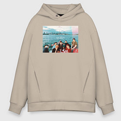 Толстовка оверсайз мужская Got7 на фоне сеула, цвет: миндальный