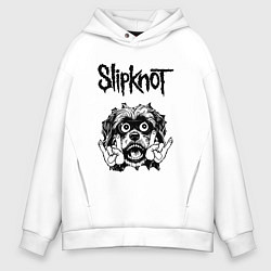 Толстовка оверсайз мужская Slipknot - rock dog, цвет: белый